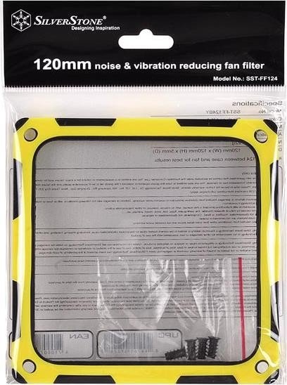 SilverStone FF124BY czarny/żółty, filtr przeciwkurzowy 120x120mm kwadratowy