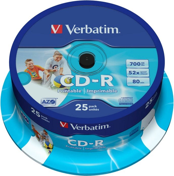 Verbatim Azo CD-R 80min/700MB, 52x, 25er Spindel, printable