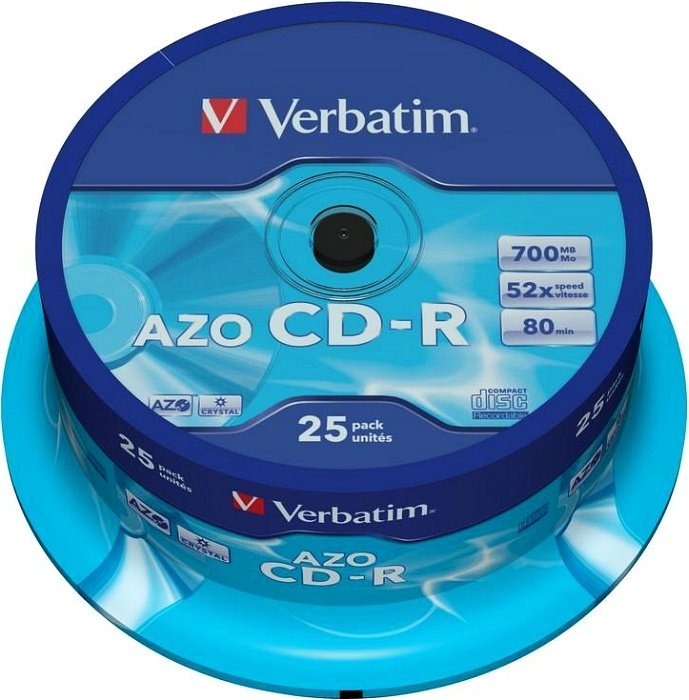 Verbatim Azo Crystal CD-R 80min/700MB 52x, 25er Spindel