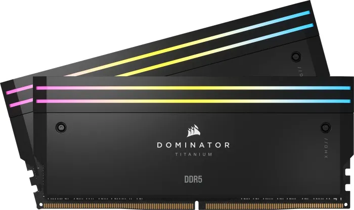 Corsair Dominator Titanium RGB czarny DIMM Kit 64GB, DDR5-6000, CL30-36-36-76, on-die ECC