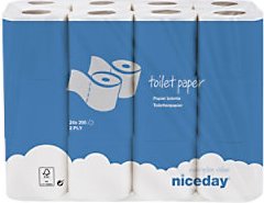 niceday Super Soft & Strong 2-lagig Toilettenpapier weiß, 24 Rollen