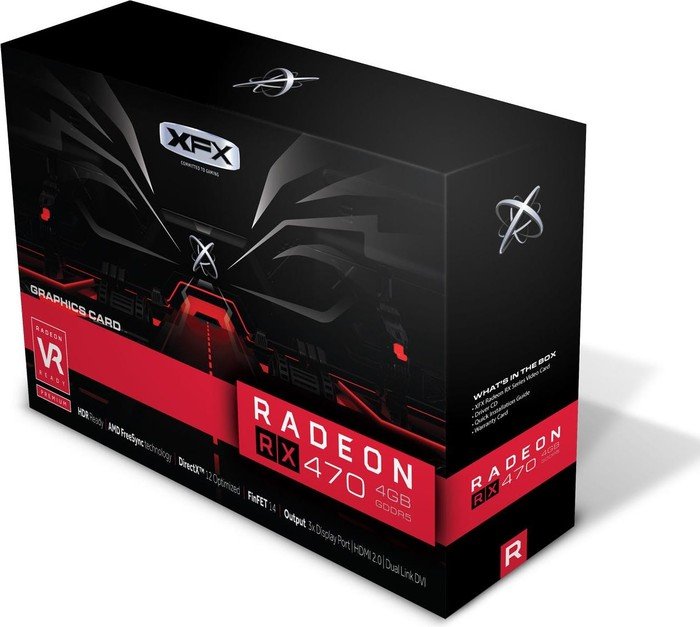 XFX Radeon RX 470 Single Fan, 4GB GDDR5, DVI, HDMI, 3x DP