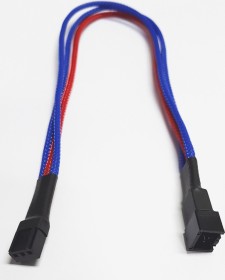 Nanoxia 3-Pin Verlängerung 30cm, sleeved blau/rot