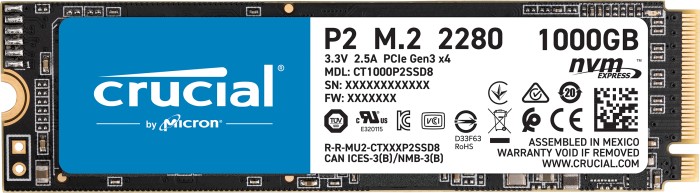 Crucial P2 SSD 1TB, M.2