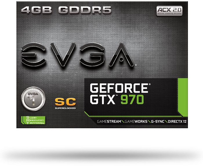 EVGA GeForce GTX 970 SuperClocked ACX 2.0, 4GB GDDR5, 2x DVI, HDMI, DP