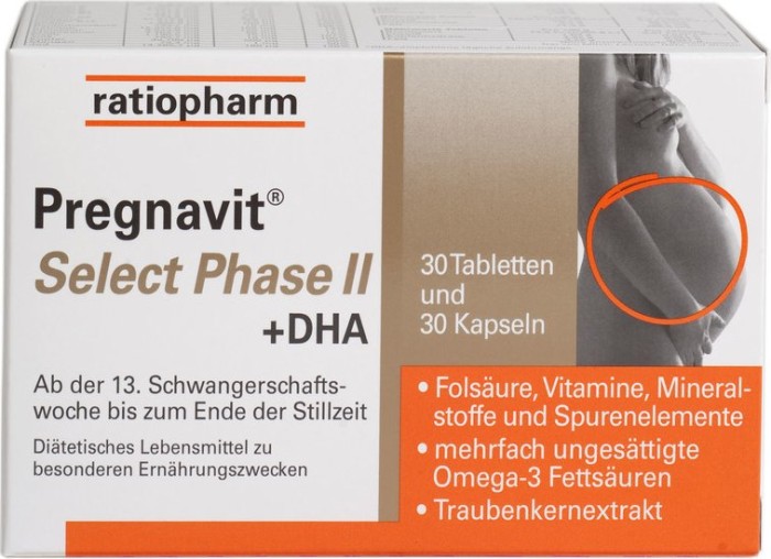 Pregnavit Plus Select Phase II + DHA Tabletten, 120 Stück