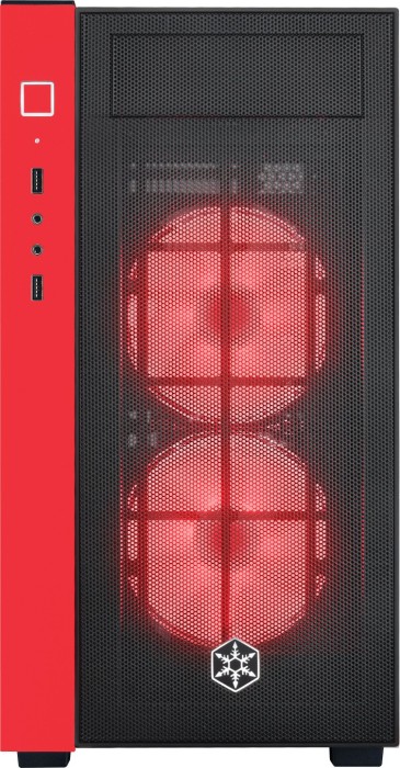 SilverStone Redline Series RL08, czerwony/czarny, szklane okno