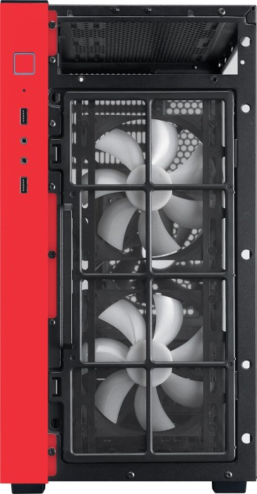 SilverStone Redline Series RL08, czerwony/czarny, szklane okno