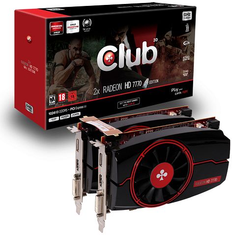 Club 3D Radeon HD 7770 GHz Edition zestaw, 1GB GDDR5, DVI, HDMI, DP