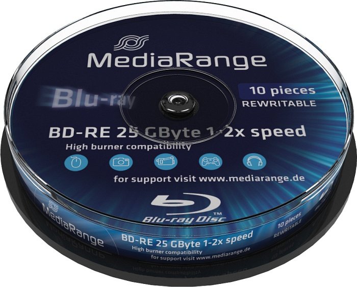 MediaRange BD-RE 25GB, 2x, Cake Box 10 sztuk
