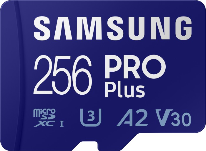 Samsung PRO Plus R160/W120 microSDXC 256GB USB-Kit, UHS-I U3, A2, Class 10