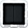 Gira System 55 Tastschalter 10AX 250V Wippe 2-fach, schwarz (0125005)