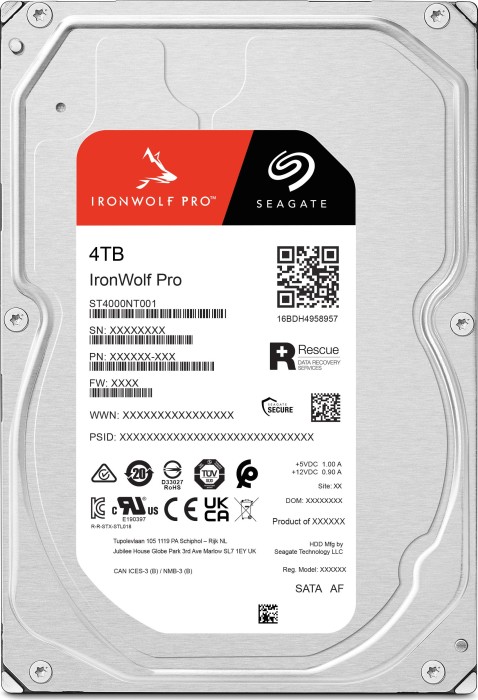 Seagate IronWolf Pro NAS HDD +Rescue 4TB, SATA 6Gb/s (ST4000NT001
