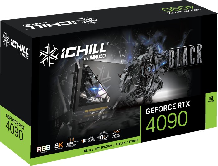 INNO3D GeForce RTX 4090 iCHILL Black, 24GB GDDR6X, HDMI, 3x DP
