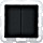 Gira System 55 Tastschalter 10AX 250V Wippe 2-fach, schwarz (0128005)