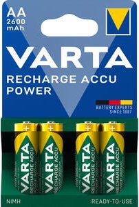 6 x Varta Recharge Accu Power Akku 5716 AA Mignon HR6 Akku 2600mAh 1,2V 