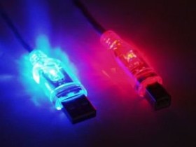 Various USB LED cable A/B, 1.8m/2.0m (various colours)