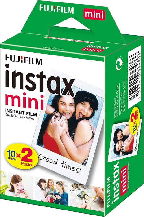 Fujifilm Instax Mini Film, 2er-Pack Nachfüller für Sofortbildkamera, 2×10 Fotos