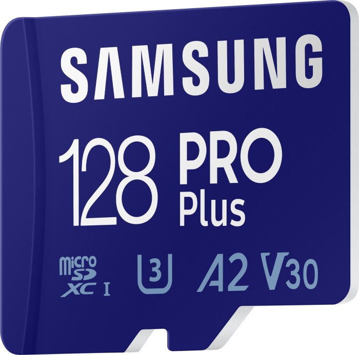 Samsung PRO Plus R160/W120 microSDXC 128GB Kit, UHS-I U3, A2, Class 10