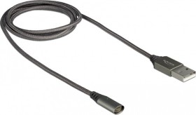 DeLOCK Magnetisches USB kabel &#322;aduj&#261;cy, USB-A na z&#322;&#261;cze magnetyczne gniazdko, kabel przej&#347;ciówka, 1m (85725)