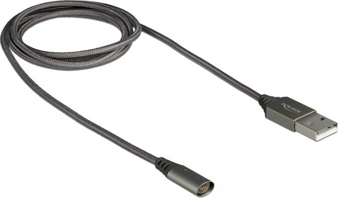 DeLOCK Magnetisches USB kabel ładujący, USB-A na złącze magnetyczne gniazdko, kabel przejściówka, 1m