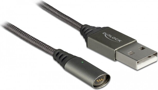 DeLOCK Magnetisches USB kabel ładujący, USB-A na złącze magnetyczne gniazdko, kabel przejściówka, 1m