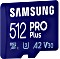 Samsung PRO Plus R160/W120 microSDXC 512GB Kit, UHS-I U3, A2, Class 10 Vorschaubild