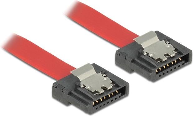 DeLOCK Flexi SATA 6Gb/s Kabel rot 0.2m, gerade/gerade