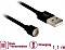 DeLOCK magentyczny przewód USB, USB-A na złącze magnetyczne gniazdko, kabel przejściówka, 1.1m Vorschaubild