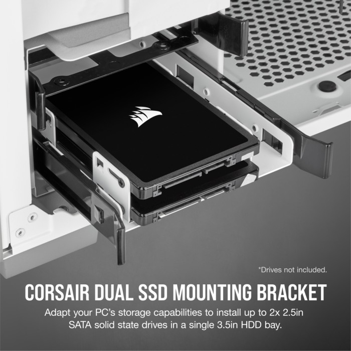 Corsair 3.5" Dual SSD adapter, 2.5" dyski twarde ramka do zabudowy, biały