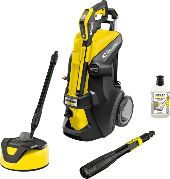 Hochdruck-Oberflächenreiniger Für Kärcher K1–K7 – 3-teiliges Set Mit Bürstenscheibe & Langem Griff – Ideal Für Terrassen, Einfahrten & Autos