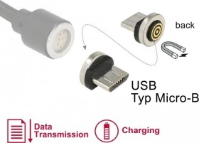 DeLOCK Magnetischer USB 2.0 Micro-B wtyczka do DeLOCK kabel do danych i &#322;aduj&#261;cy USB, wtyczka adapterowa (65932)