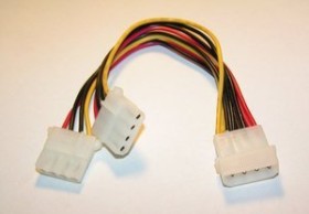 Diverse Stromadapter 4-Pin [IDE] Stecker auf 2x 4-Pin [IDE] Buchse, Y-Kabel