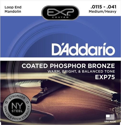 D'Addario Mandolin EXP Coated Phospher Bronze Medium/Heavy