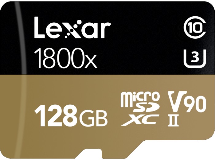 Lexar Professional 1800x R270/W150 microSDXC 128GB Kit, UHS-II U3, Class 10