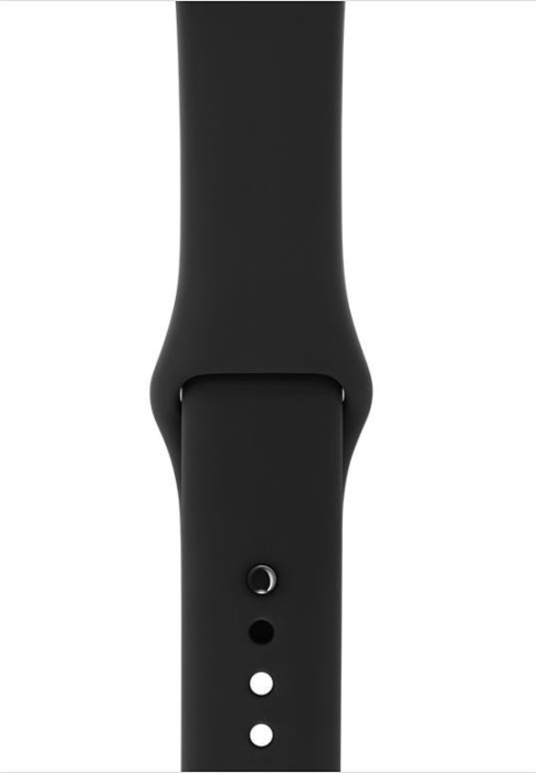 Apple Watch Series 3 (GPS + Cellular) Edelstahl 42mm schwarz mit Sportarmband schwarz