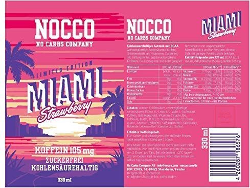 Nocco BCAA Miami Strawberry 330ml