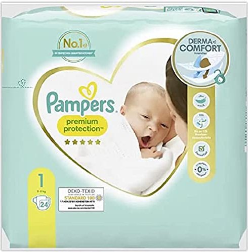 Pampers Premium Protection New Baby Gr.1 Einwegwindel, 2-5kg, 24 Stück