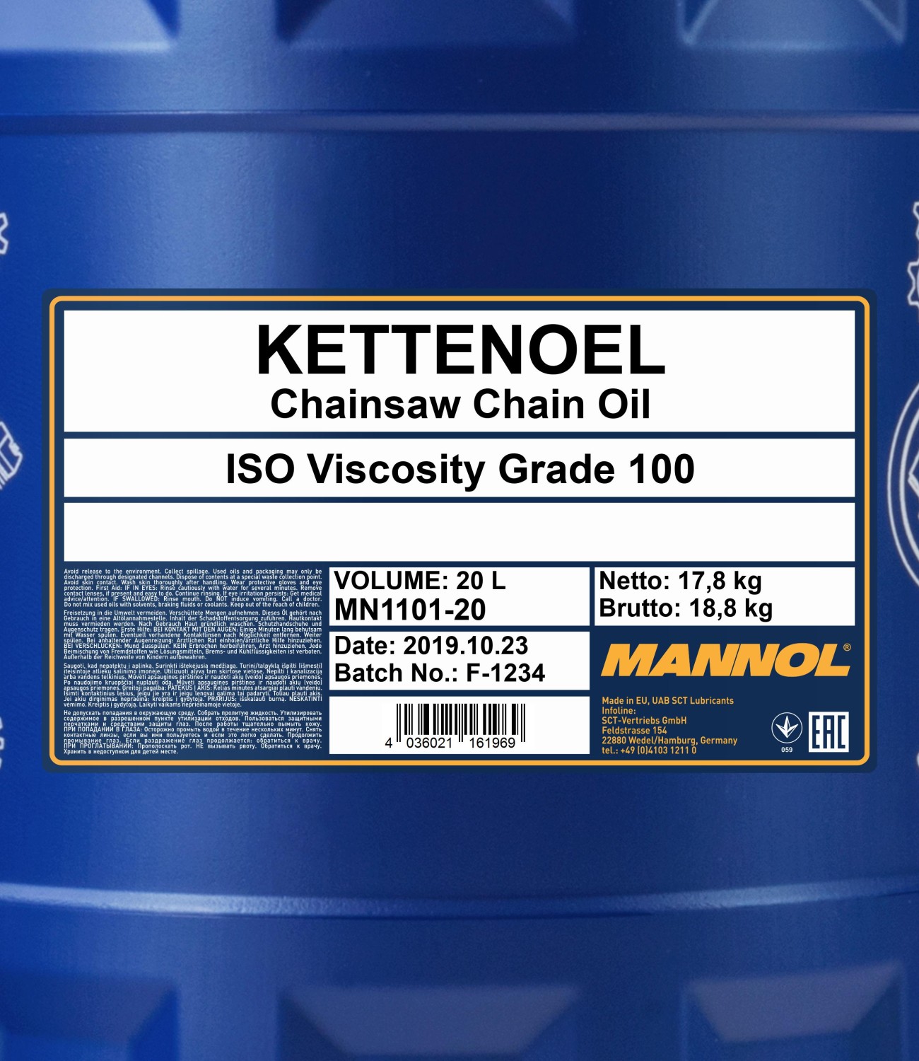 Motorsäge Kettensäge Öl Kettenöl MANNOL MN1101-10 10 Liter bei MV, 27,99 €