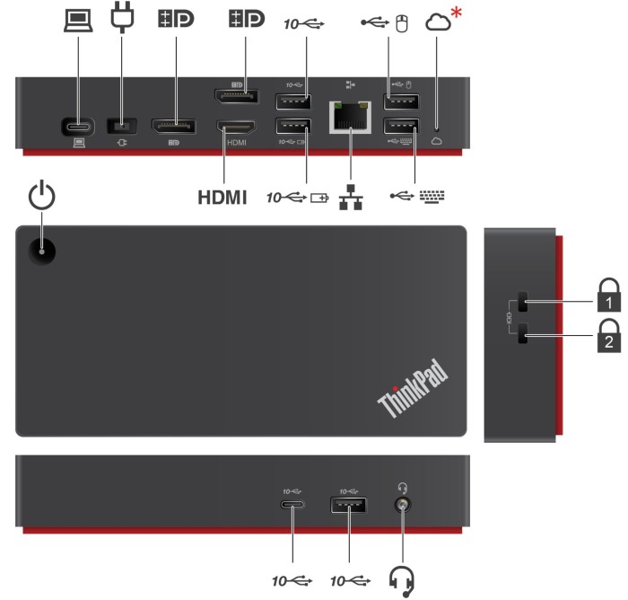 Lenovo Thinkpad uniwersalny USB-C Smart Dock (40B2), USB-C 3.1 [gniazdko]