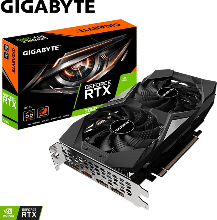 GIGABYTE GeForce RTX 2060 OC 6G (Rev. 2.0), 6GB GDDR6, HDMI, 3x DP