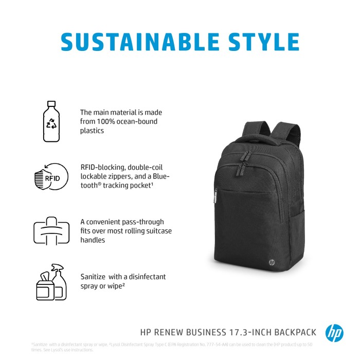 HP Renew Business laptop Backpack, 17.3"