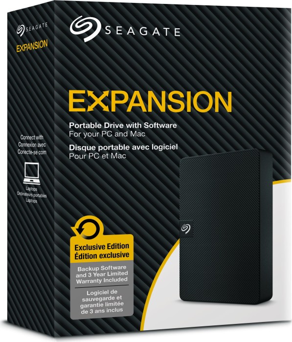 Seagate Expansion Portable +Rescue 2TB, USB 3.0 Micro-B