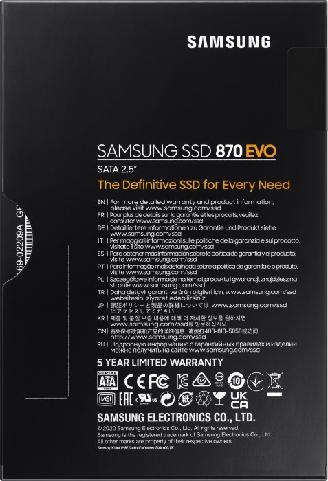 Samsung SSD 870 EVO 1TB, 2.5" / SATA 6Gb/s