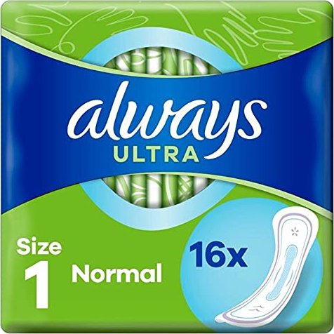 Always Ultra Normal (Größe 1) Damenbinden, 16 Stück