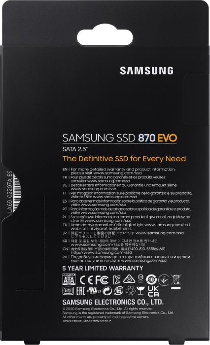 Samsung SSD 870 EVO 4TB, 2.5"/SATA 6Gb/s