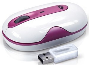 Conceptronic Stylish Wireless Laser Mouse różowy, USB