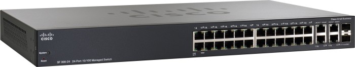 Cisco SF300 Rack Managed switch, 24x RJ-45, 2x RJ-45/SFP
