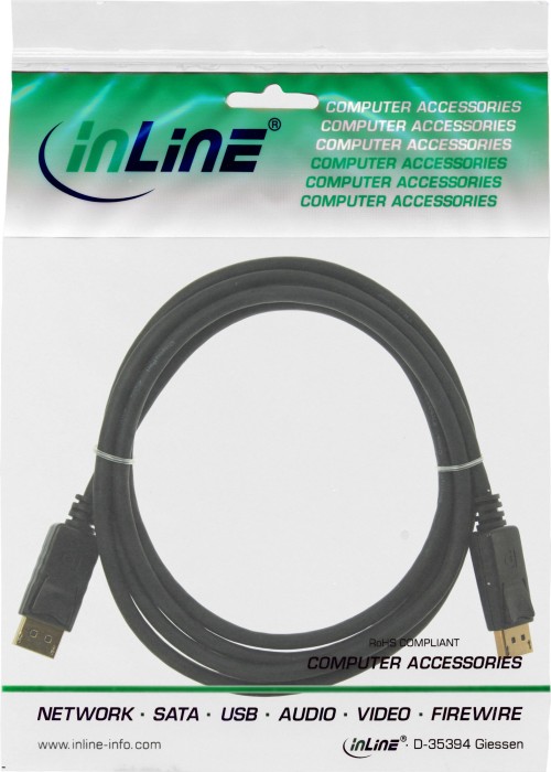 InLine DisplayPort 1.2 przewód czarny, 0.5m