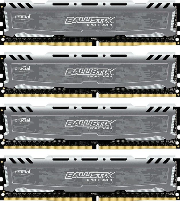 Crucial Ballistix Sport LT grau DIMM Kit 16GB, DDR4-2400, CL16-16-16